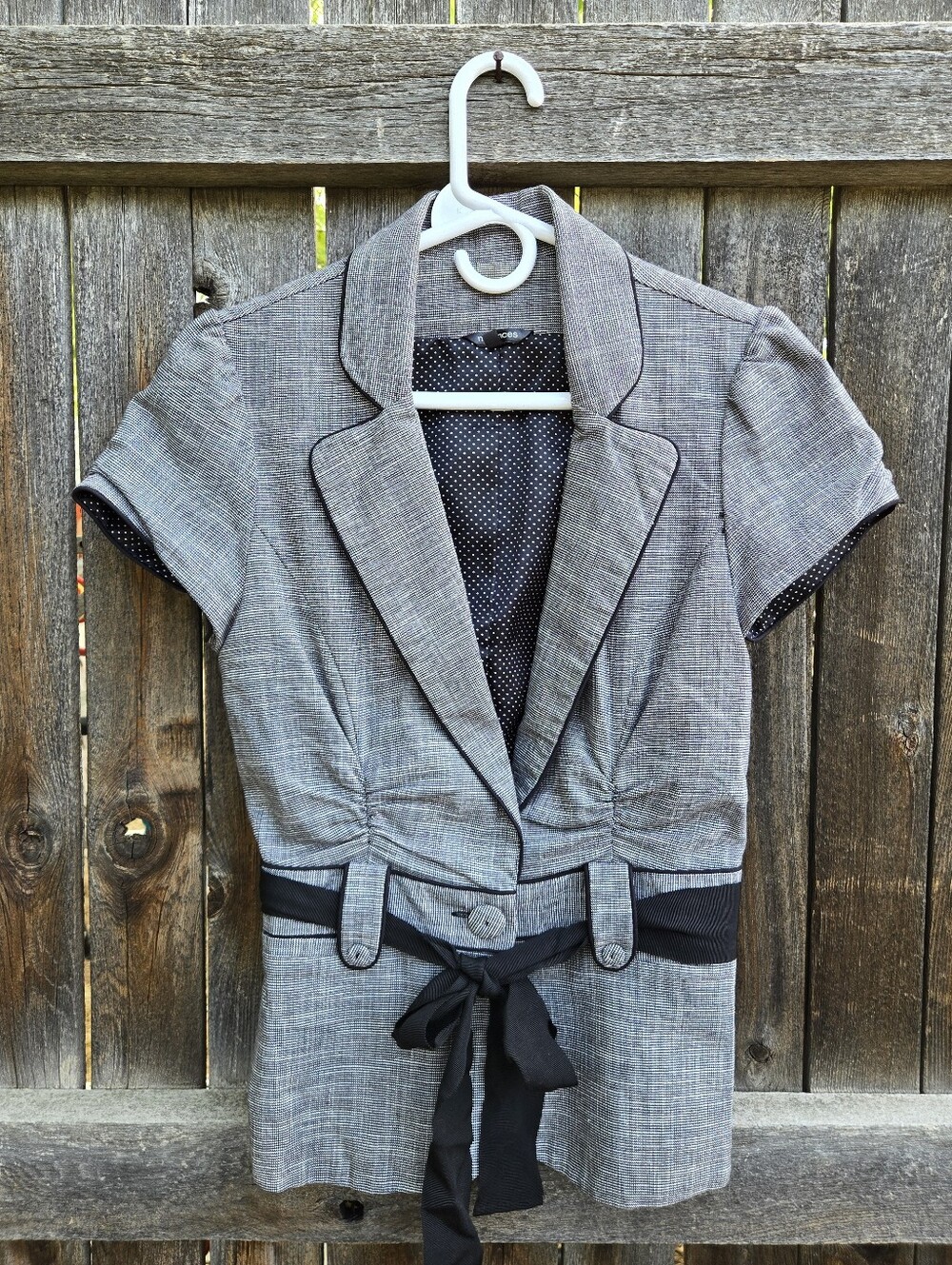 Maurices Gray Textured Short-Sleeve Blazer